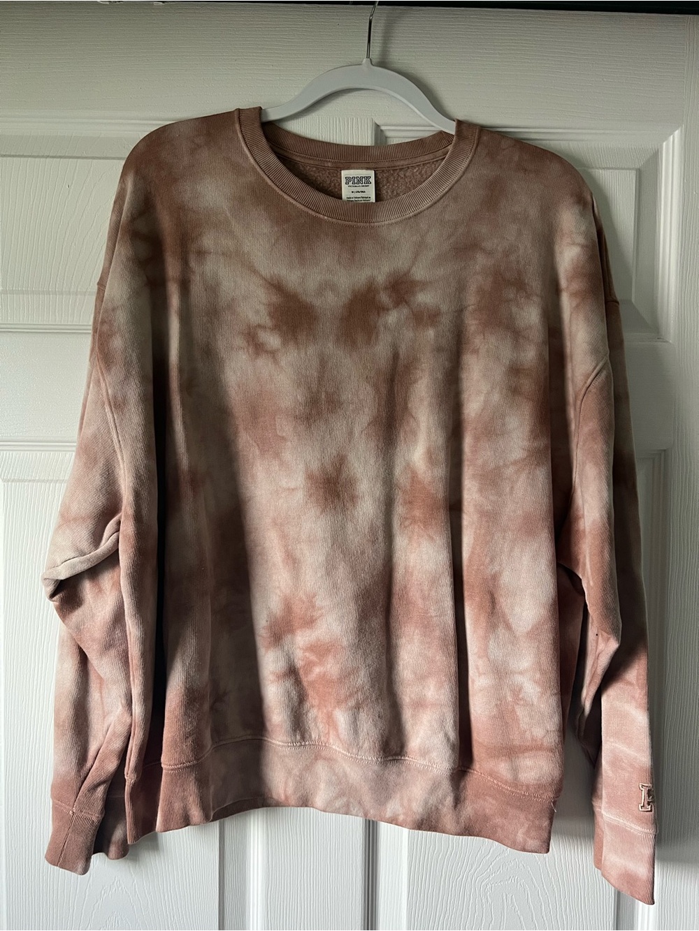 Victoria’s Secret PINK Tie-Dye Crewneck Sweatshirt in Mauve/Taupe